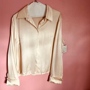 Elegant Cream 100% Silk Blouse